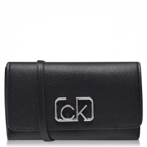 Image of Calvin Klein Cast Flap Over Crossbody - BLACK BDS
