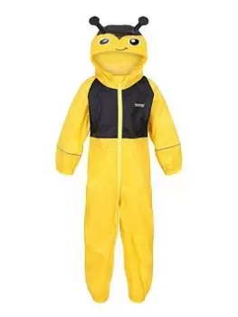 Image of Regatta Kids Charco Bumble Bee Waterproof Suit - Yellow/black, Yellow/Black, Size 2-3 Years, Women