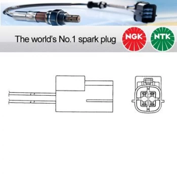 Image of 1x NGK NTK Oxygen O2 Lambda Sensor OZA544-N8 OZA544N8 (1804)