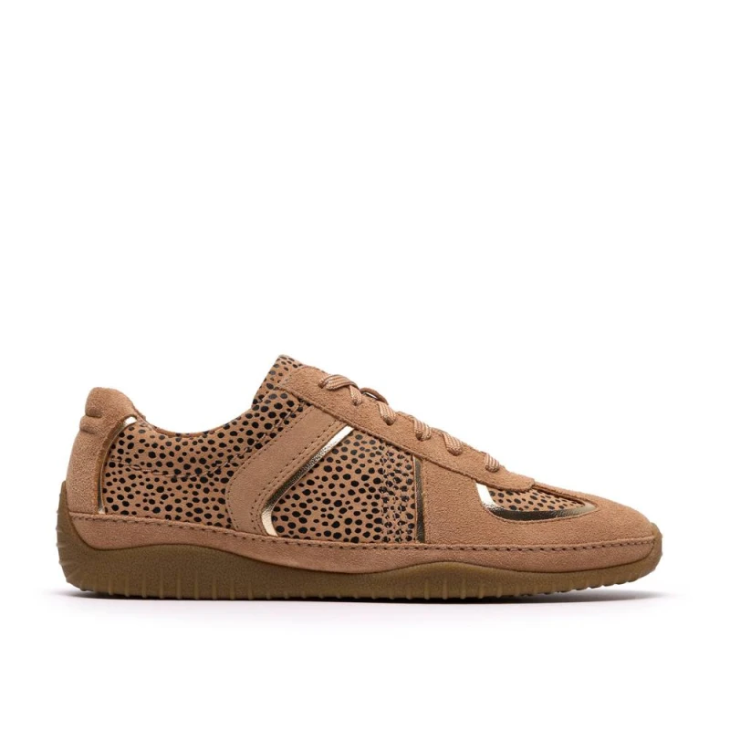 Image of Clarks Womens Meridor Lo Animal Print Trainers in Brown Size: 5-Standard Fit Brown Female 5-Standard Fit
