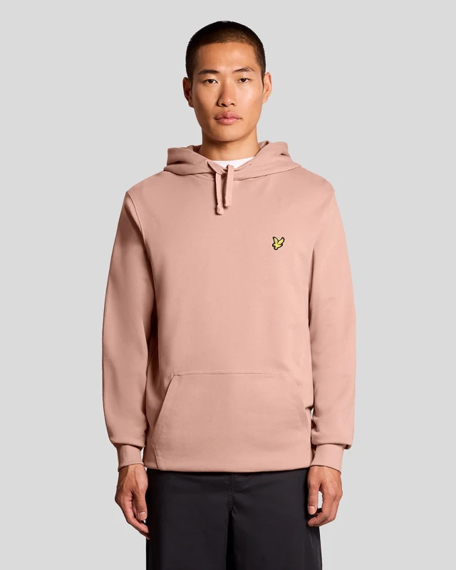Image of Lyle & Scott Mens Loopback Cotton Hoodie in Pink