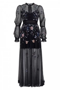 Image of French Connection Caspia Embroidered Maxi Dress Blue