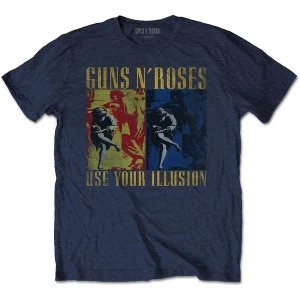 Image of Guns N' Roses - Use Your Illusion Navy Unisex Medium T-Shirt - Blue
