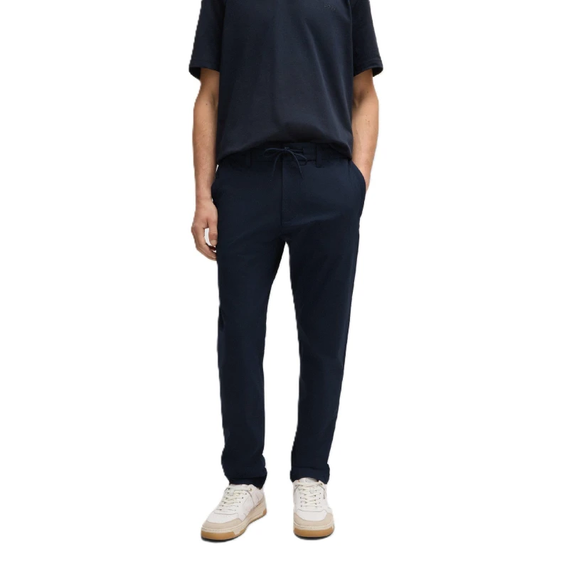 Image of Boss Mens Chino Straight Leg Trousers Dark Blue male 34