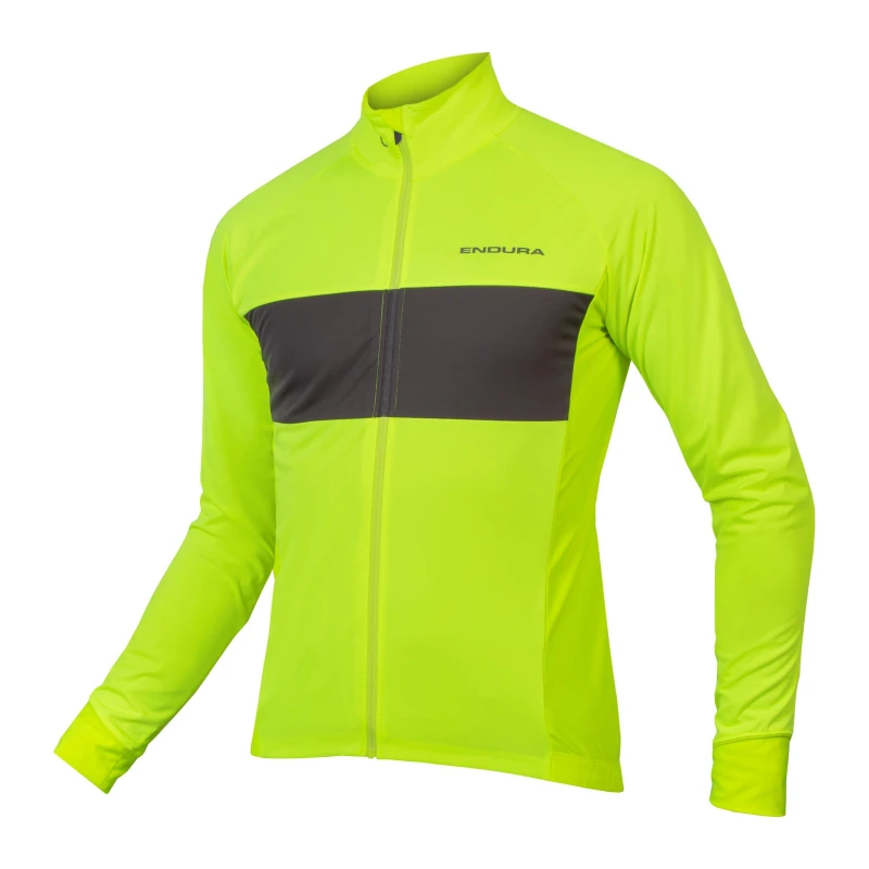 Image of Endura FS260 Jetstream Long Sleeve Jersey II Mens Bright Yellow male S