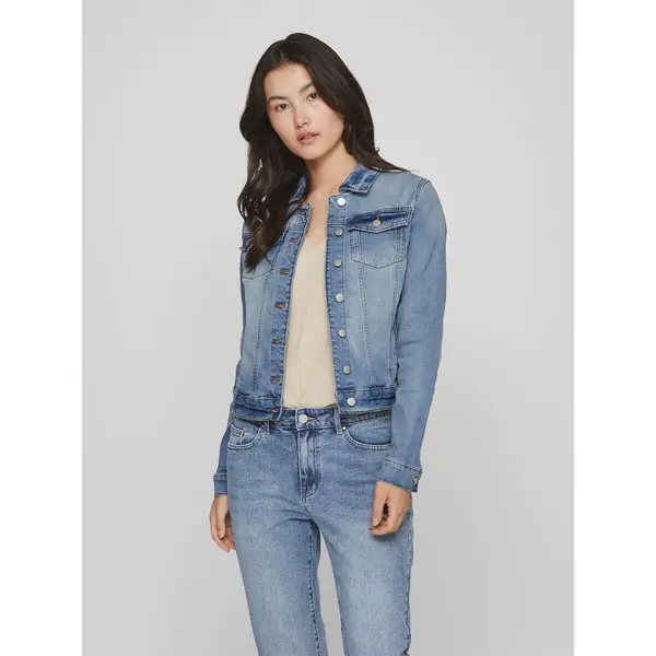 Image of Denim Short Jacket in Straight Fit