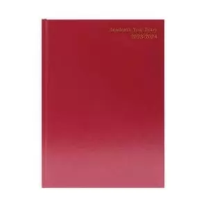 Image of Academic Diary Day Per Page A4 Burgundy 2023-2024 KF1A4ABG23