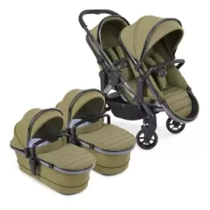 Image of iCandy Peach 7 Combo Twin Phantom Pushchair, Olive Green