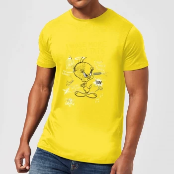 Image of Looney Tunes Tweety Pie More Puddy Tats Mens T-Shirt - Yellow - L - Yellow