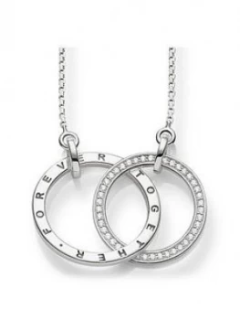 Image of Thomas Sabo Together Forever Medium Size Intertwined Rings Necklace 55cm, One Colour, Women