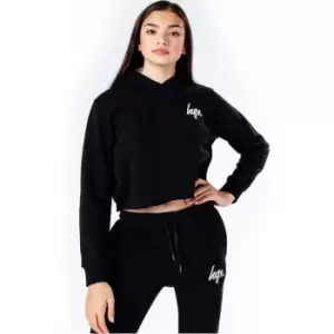 Image of Hype Kids Crop Pullover Hoodie and Jogger Set - Black