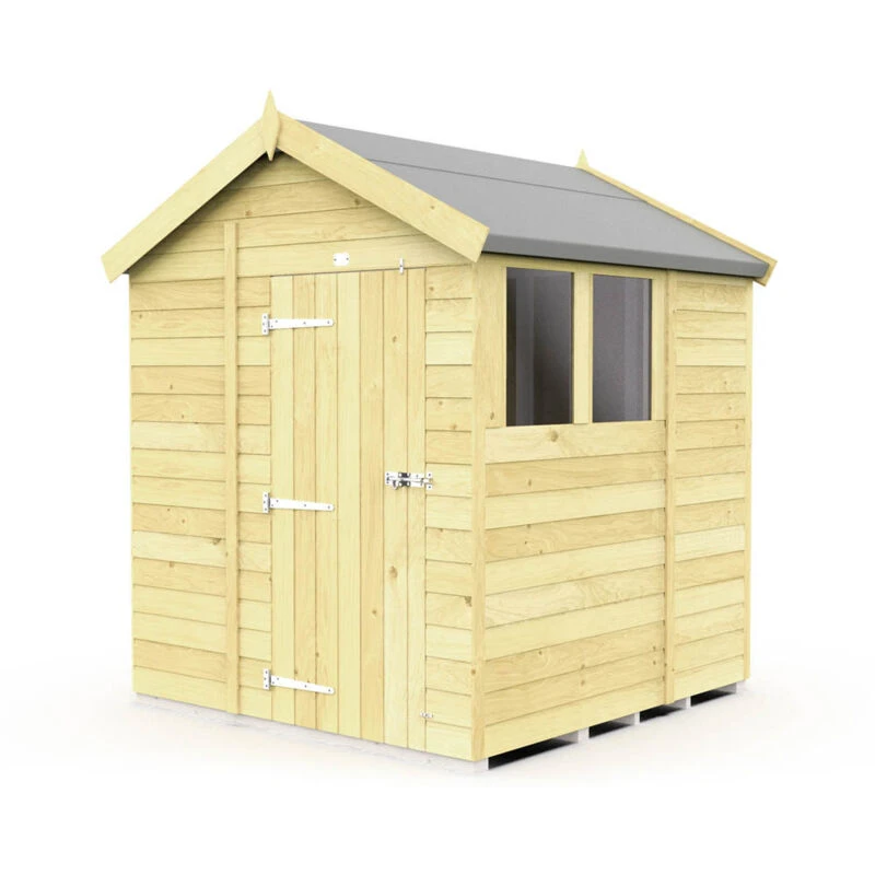 Image of Flat Pack Sheds DIY Sheds 6 x 6 Apex Shed, Brown 6X6AFF
