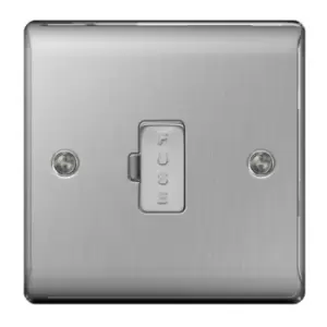 Image of BG Brushed Steel 13A Unswitched Fused Spur - NBS54 - 216688