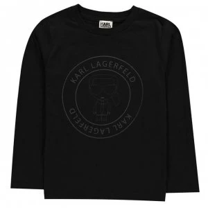 Image of KARL LAGERFELD Junior Boys Bad Boy Long Sleeve T Shirt - Black 09B