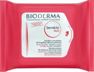 Image of Bioderma Sensibio H2O Micelle Solution Make-Up Removing Wipes 25 Wipes