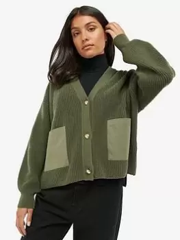 Image of Barbour International Jensons Knit Cardigan - Green, Size 8, Women