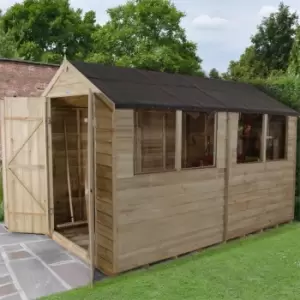 Image of Forest 10 x 6ft Overlap Pressure Treated Double Door Apex Shed