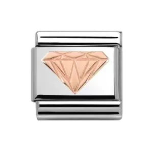 Image of Nomination Classic Couture Rose Gold Diamond Pattern Charm