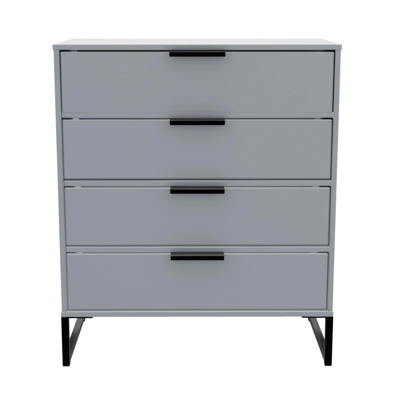 Image of Madrid 4 Drawer Chest In Dusk Grey (Ready Assembled)