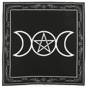 Image of Something Different Triple Moon Altar Cloth (One Size) (Black/White) - Black/White