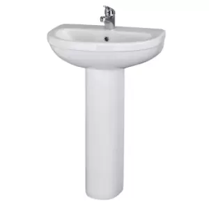 Image of Nuie Ivo 550mm 1TH Basin & Pedestal - White