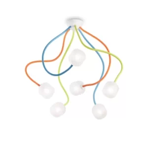 Image of Octopus 6 Light Multi Arm Ceiling Light Multicolor