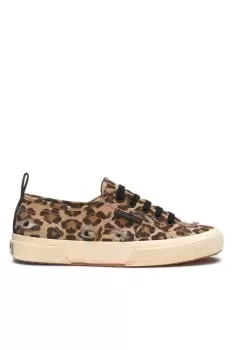 Image of 2750 Ripped Leopard Canvas Trainers