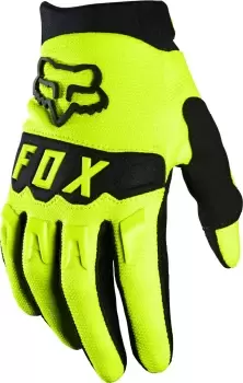 Image of FOX Dirtpaw Youth Motocross Gloves, yellow, Size S, yellow, Size S