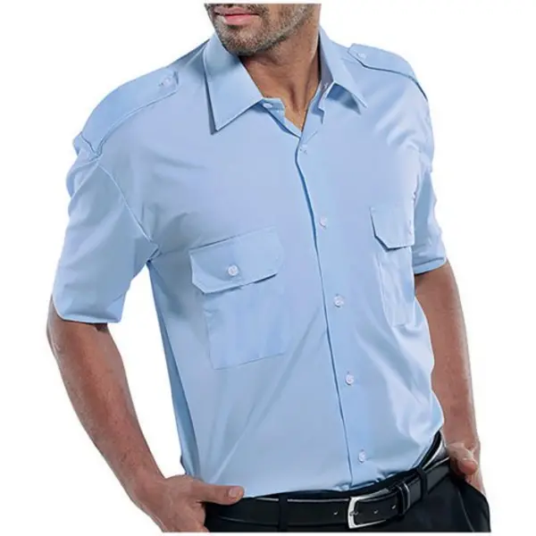 Image of Beeswift Beeswift Pilot Short Sleeve Shirt Sky Blue 15.5 PSSSB15.5