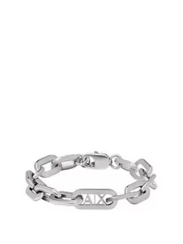 Image of Armani Exchange Logo Mens Bracelet, Black, Men