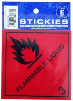 Image of Outdoor Grade Vinyl Sticker - Red - Flammable Liquid- CASTLE PROMOTIONS- V499