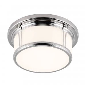Image of 2 Light Medium Flush Mount Ceiling Light Polished Chrome, E27
