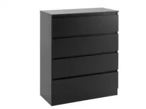 Image of Seconique Malvern Black 4 Drawer Chest of Drawers