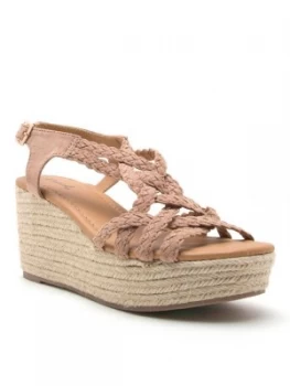 Image of Qupid Caleb 09 Wedge Sandal Taupe