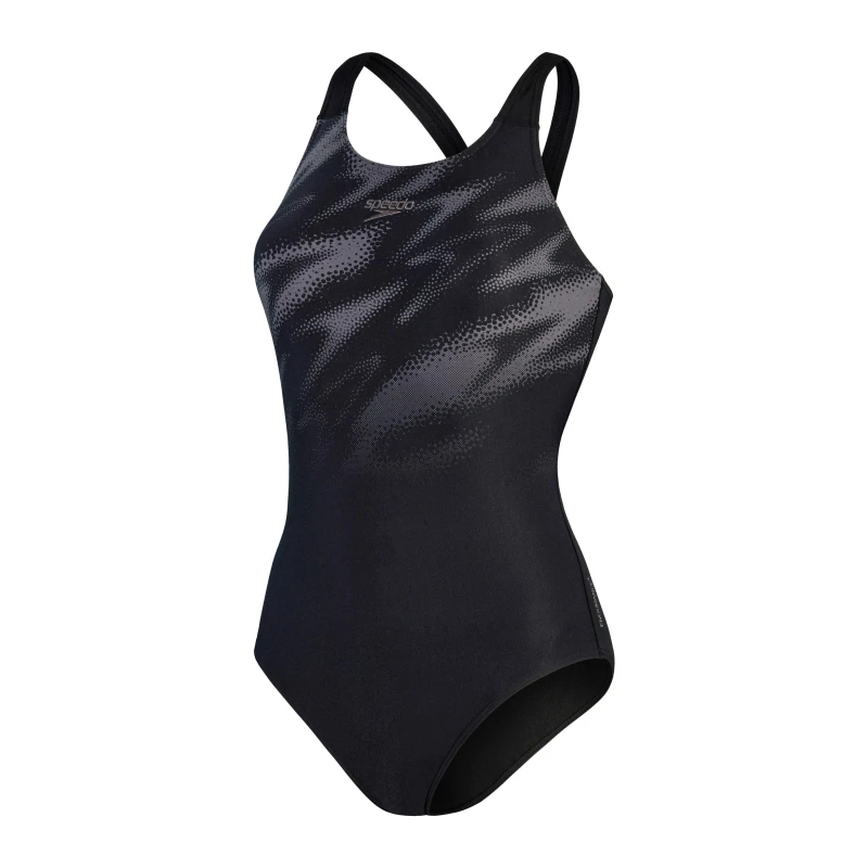 Image of Speedo Womens Hyperboom One Piece Swimsuit Black/Grey female 28 (2XS)