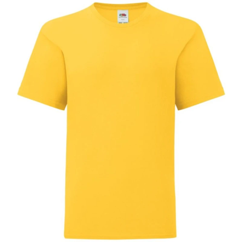 Image of Fruit of the Loom Iconic T-Shirt in Yellow Size: 12-13 Years Yellow Unisex 12-13 Years