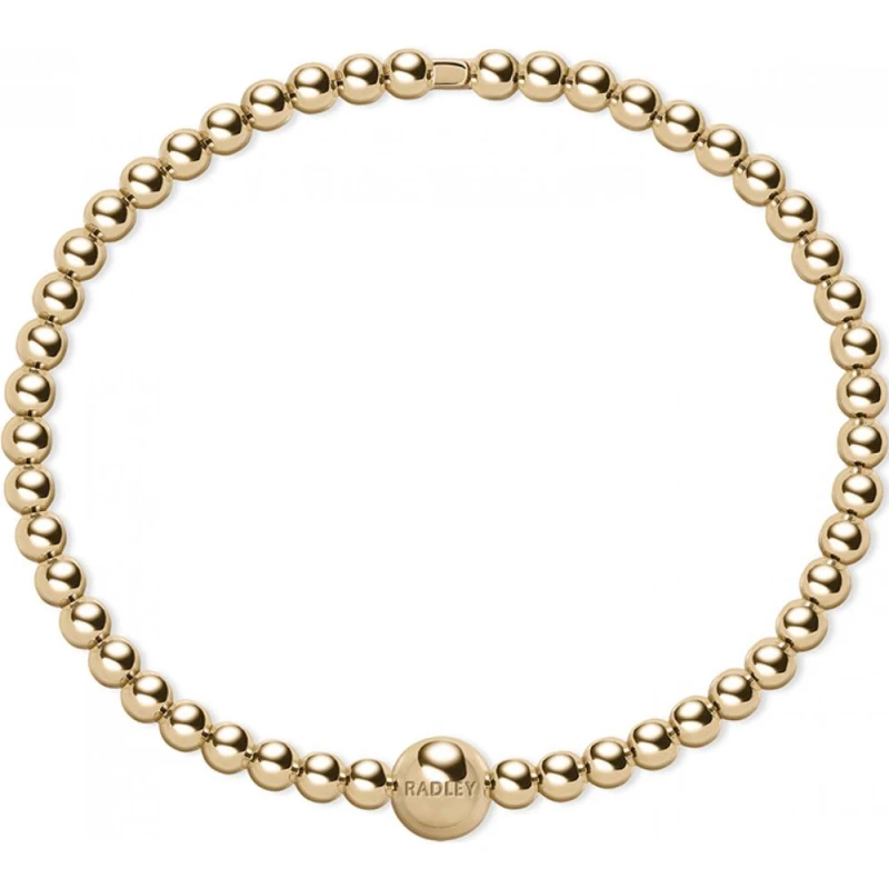 Image of Radley 18ct Gold Plated Bead Hinged Bangle