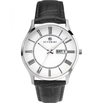 Image of White And Black 'Accurist Strap' Watch - 7236 - multicoloured
