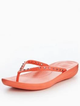 Image of FitFlop iQushiontrade Ergonomic Flip Flop Crystal Coral Size 5 Women