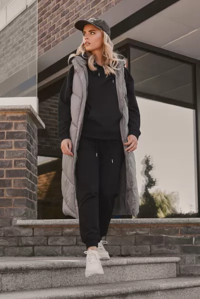 Image of PixieGirl Petite Chevron Padded Gilet - Brown Size 8, Women