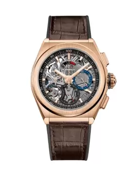 Image of Zenith Defy El Primero 21 Rose Gold Brown Leather Mens Watch 18.9000.9004/71.R585 18.9000.9004/71.R585