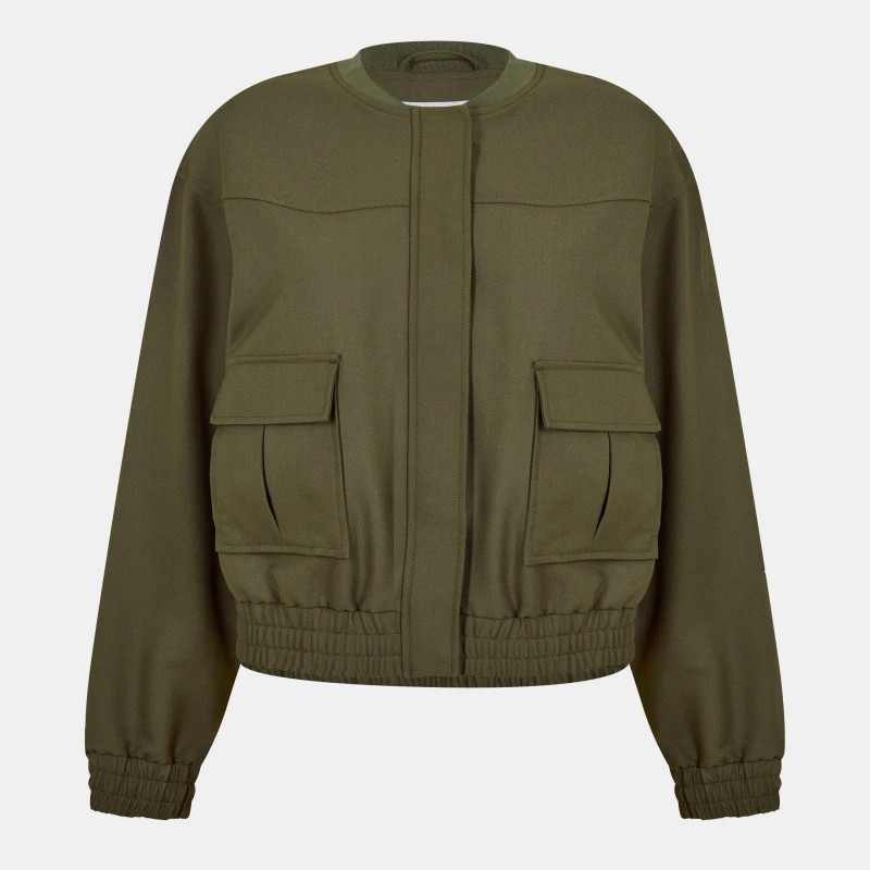 Image of Jack Wills Womens Bomber Jacket Dark Khaki female 8 (XS)