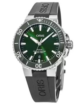 Image of Oris Aquis Date Green Dial Black Rubber Strap Mens Watch 01 733 7730 4157-07 4 24 64EB 01 733 7730 4157-07 4 24 64EB