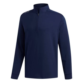 Image of adidas 3 Stripe Zip Top Mens - Blue