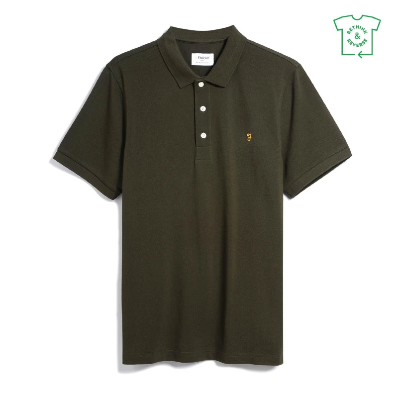 Image of Farah Short Sleeve Polo Shirt Evergreen 357 male Small