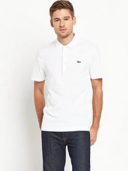 Image of Lacoste Plain Short Sleeve Polo Shirt - White, Men