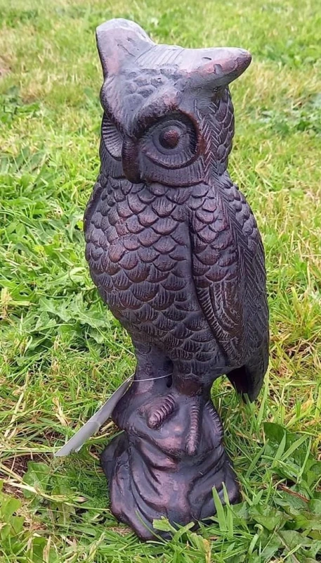 Image of Inspirational Gifting Cast Aluminium Long Eared Owl hand finished with an Antique Verde Bronze Finish Bronze Unisex