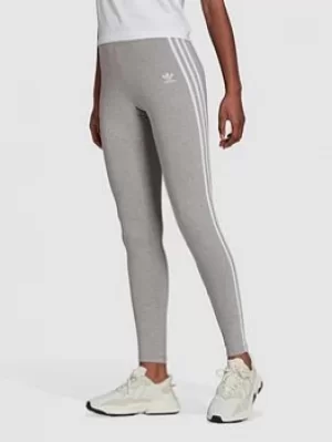 Image of adidas Originals 3 Stripes Leggings, Medium Grey Heather, Size 6, Women