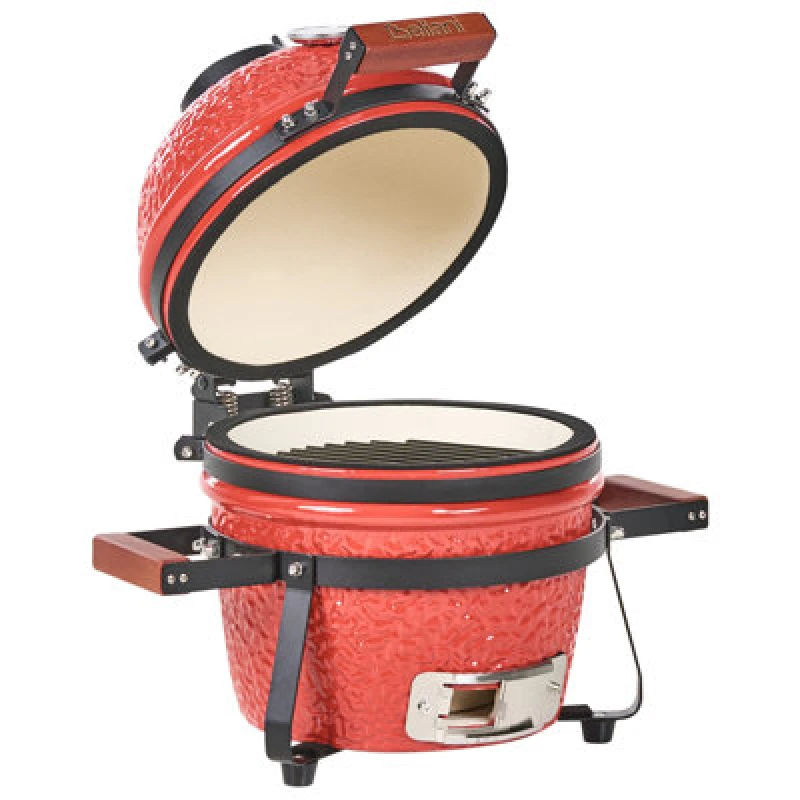 Image of Beliani Mini Charcoal Bbq Grill Kamado Ceramic Red
