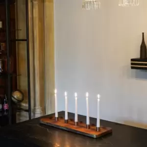 Image of Ivyline Copper Rectangle Centrepiece Metal with Magnetic Candle Holders W60Cm